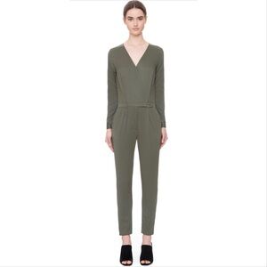 The Fifth Label Front Wrap Jumpsuit Khaki Green